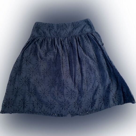 Sundance Black Button Front Eyelet Roslin Midi Skirt Women’s Size Large - Picture 3 of 4